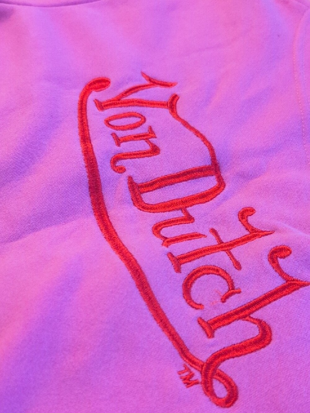 Von Dutch Pink Sweatshirt with Red Logo - Picture 3 of 3